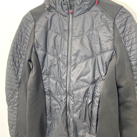 Calvin Klein Black Zip Puffer Hooded Zip Jacket Size Small - Picture 2 of 7